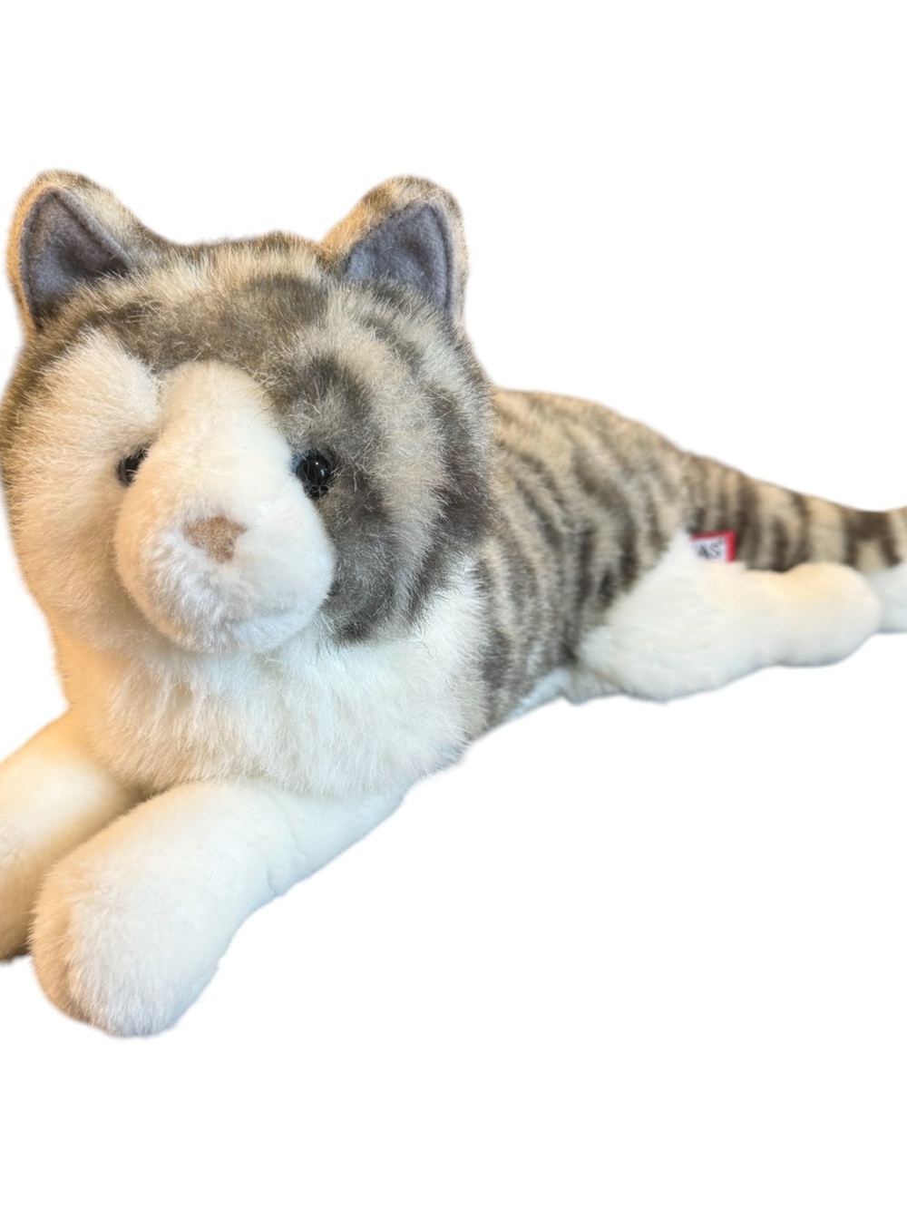 SMOKEY Douglas plush 18" gray stuffed animal CAT grey white kitty cuddle tabby